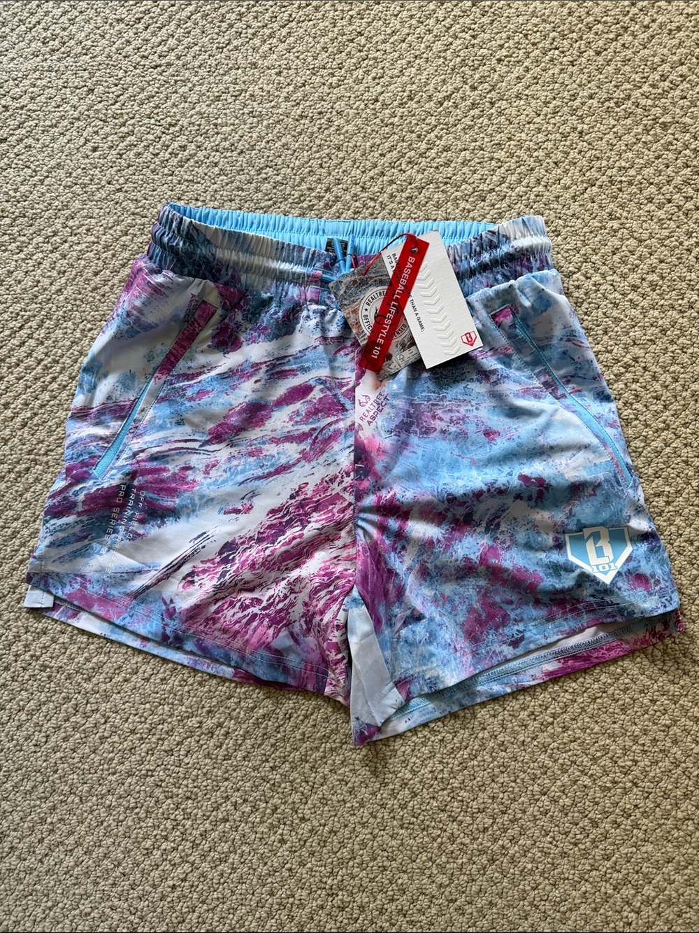 L1 Athletic Men's Blue-Purple Performance Running Shorts